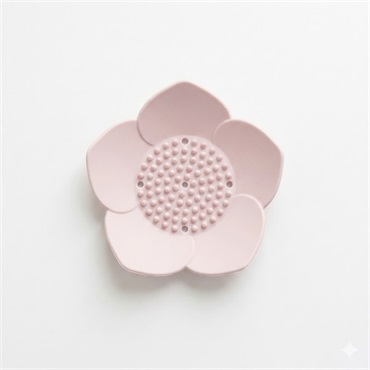 お花の石鹸置き　ピンク